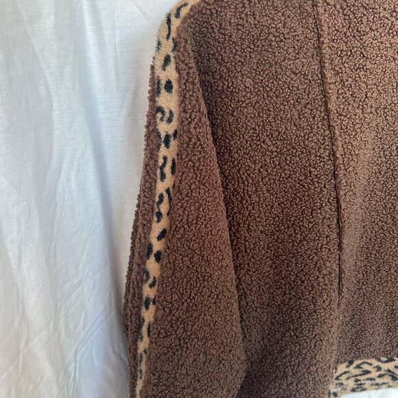 Anthropologie Vigoss Sherpa Leopard Jacket - Picture 6 of 7